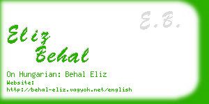 eliz behal business card